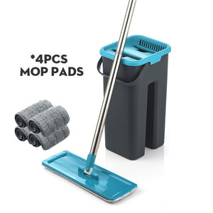 Hands-Free Wringing Flat Mop