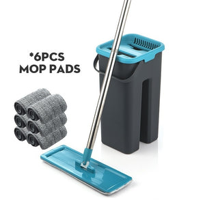 Hands-Free Wringing Flat Mop